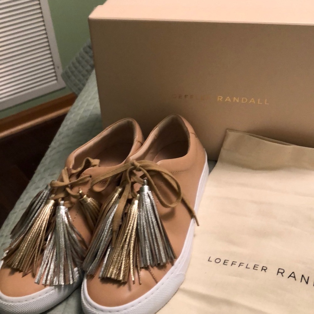 Loeffler Randall leather sneakers never worn 9B